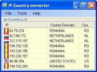 Ip to Country Convertor 1.3 screenshot. Click to enlarge!