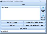Join Multiple MOV Files Into One Software 7.0 screenshot. Click to enlarge!