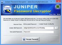 Juniper Password Decryptor 1.0 screenshot. Click to enlarge!