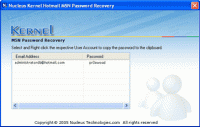 Kernel Hotmail MSN Password Recovery 4.01 screenshot. Click to enlarge!