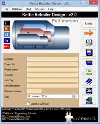 Kettle Reboiler Design 2.0 screenshot. Click to enlarge!