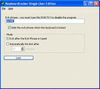 KeyboardLocker 2.7 screenshot. Click to enlarge!