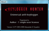 Keylogger Hunter 3.02 screenshot. Click to enlarge!