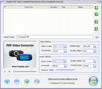 Kingdia PSP Video Converter 3.7.12 screenshot. Click to enlarge!