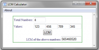 LCM Calculator 1.0 screenshot. Click to enlarge!