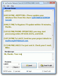LanToucher Network Chat 1.0RC screenshot. Click to enlarge!