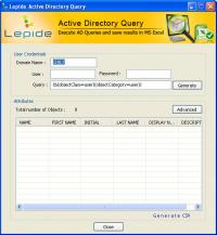 Lepide Active Directory Query 10.12.01 screenshot. Click to enlarge!