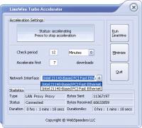 LimeWire Turbo Accelerator 4.5.0 screenshot. Click to enlarge!