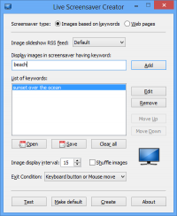 Live Screensaver Creator 2.3.0.0 screenshot. Click to enlarge!