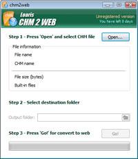 Loaris chm2web 1.0 screenshot. Click to enlarge!
