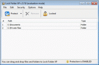 Lock Folder XP 3.9 screenshot. Click to enlarge!
