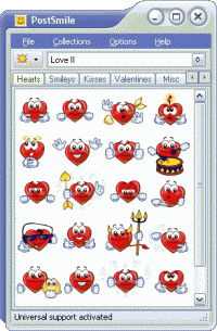 Love II Smiley Collection for PostSmile 5.6 screenshot. Click to enlarge!