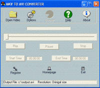 MKV to AVI Converter 3.2.1.6 screenshot. Click to enlarge!