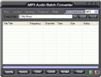 MP3 Audio Batch Converter 3.00.07 screenshot. Click to enlarge!