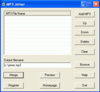 MP3 Joiner 1.2.3.9 screenshot. Click to enlarge!
