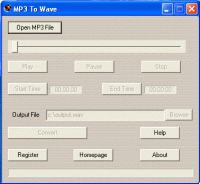 MP3 To Wave 1.2.4.6 screenshot. Click to enlarge!