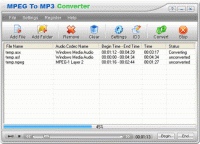 MPEG To MP3 Converter 1.00 screenshot. Click to enlarge!