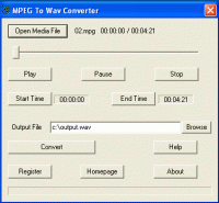 MPEG To Wav Converter 1.0.4.4 screenshot. Click to enlarge!