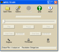 MPEG TO AVI 3.1.1.1 screenshot. Click to enlarge!