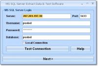 MS SQL Server Extract Data & Text Software 7.0 screenshot. Click to enlarge!
