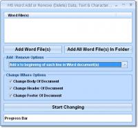 MS Word Add or Remove (Delete) Data, Text & Characters Software 7.0 screenshot. Click to enlarge!