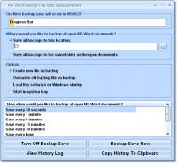 MS Word Backup File Auto Save Software 7.0 screenshot. Click to enlarge!