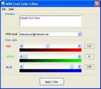 MSN Font Color Editor 2.004 screenshot. Click to enlarge!