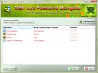 MSN Live Password Decryptor 8.0 screenshot. Click to enlarge!