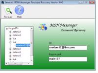 MSN Messenger Password Restore Tool 5.0.1 screenshot. Click to enlarge!
