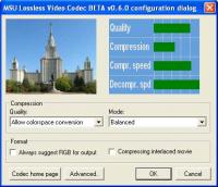 MSU Lossless Video Codec 0.6.0 screenshot. Click to enlarge!