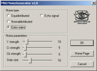 MSU NoiseGenerator VirtualDub plugin 2.1 screenshot. Click to enlarge!