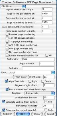 Mac PDF Page Numberer 1.04 screenshot. Click to enlarge!