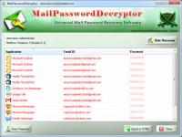 Mail Password Decryptor 7.5 screenshot. Click to enlarge!