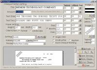 MemDB Cheque Printing System 1.1 screenshot. Click to enlarge!