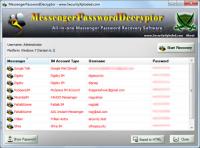 MessengerPasswordDecryptor 6.0 screenshot. Click to enlarge!