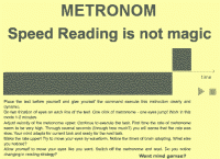 Metronome for speed reading 2.1 screenshot. Click to enlarge!