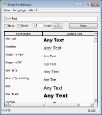 Moo0 Font Viewer 1.08 screenshot. Click to enlarge!
