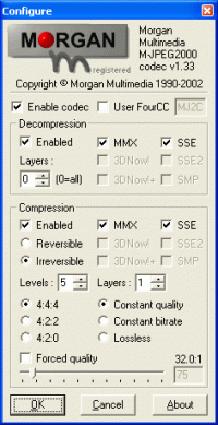 Morgan Multimedia MJPEG2000 Codec 1 screenshot. Click to enlarge!