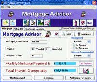 Mortgage Advisor 1.29 screenshot. Click to enlarge!