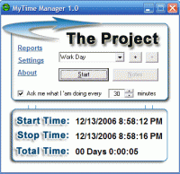 My Time Manager 1.0 screenshot. Click to enlarge!