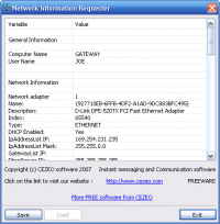 Network Info Requester 1.01 screenshot. Click to enlarge!