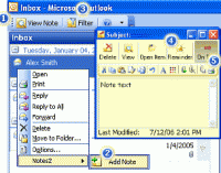 Notes2 for Outlook 1.01 screenshot. Click to enlarge!