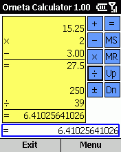 Orneta Calculator for Smartphone 2002 1.0.2 screenshot. Click to enlarge!