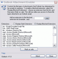 Outlook Attachment Enabler 1.0.0.2 screenshot. Click to enlarge!