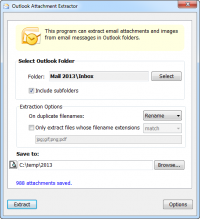 Outlook Attachment Extractor 5.2.0.520 screenshot. Click to enlarge!