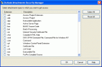 Outlook Attachments Security Manager 1.0 screenshot. Click to enlarge!