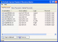 Outlook Express Password Recovery Master 1.2 screenshot. Click to enlarge!