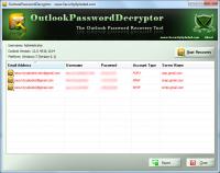 Outlook Password Decryptor 7.0 screenshot. Click to enlarge!