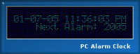 PC Alarm Clock 3.01 screenshot. Click to enlarge!