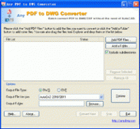 PDF to DWG Converter 6.0 9.5 screenshot. Click to enlarge!